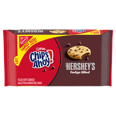 Nabisco Chips Ahoy! Hershey's Chewy Fudge Filled Soft Cookies Family Size, 14.85 oz, 14.85 Ounce