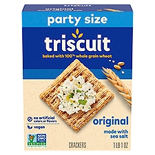Triscuit Original Whole Grain Wheat Crackers, Vegan Crackers, Party Size, 17 oz