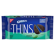 OREO Thins Mint Creme Chocolate Sandwich Cookies, 9.21 oz, 9.21 Ounce