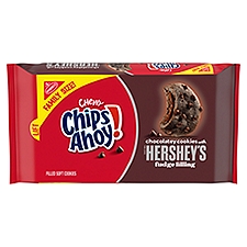 CHIPS AHOY! Chewy Chocolatey Hershey's Fudge Filled Soft Chocolate Chip Cookies, Chocolate Cookies, Family Size, 14.85 oz, 14.85 Ounce