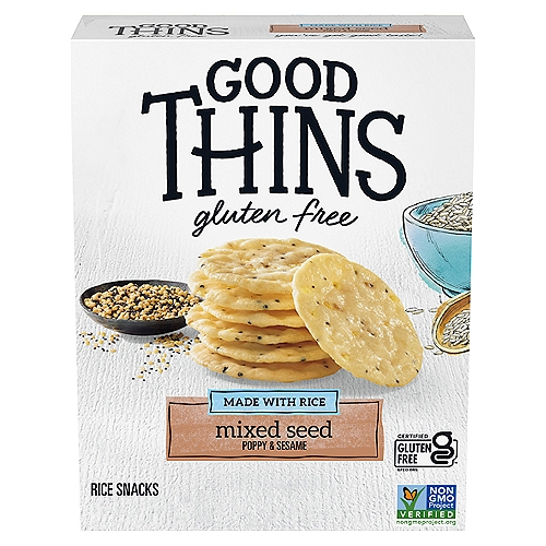 Good Thins Mixed Seed Rice Snacks Gluten Free Crackers, 3.5 oz