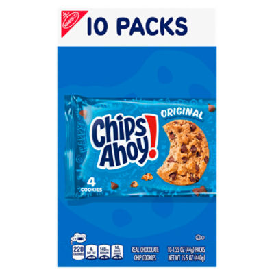Chips Ahoy! Original Real Chocolate Chip Cookies, 1.55 oz, 10 count