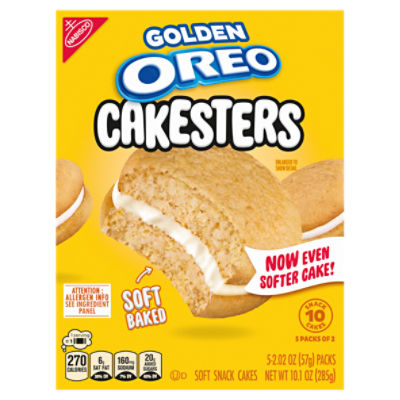 Nabisco Oreo Golden Cakesters Soft Snack Cakes, 2.02 oz, 5 count