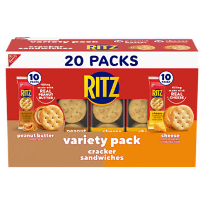 Nabisc Ritz Peanut Butter and Cheese Cracker Sandwiches Variety Pack, 1 lb 11.3 oz, 20 count