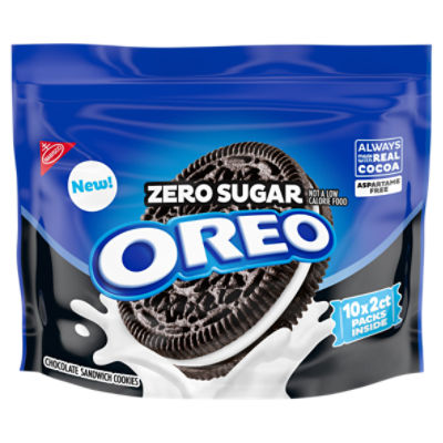 Oreo Zero Sugar Chocolate Sandwich Cookies, 0.8 oz, 10 count