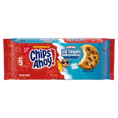 Nabisco Chips Ahoy! Chewy Vanilla Creme Ice Cream Sandwich Inspired Filled Soft Cookies, 9.9 oz