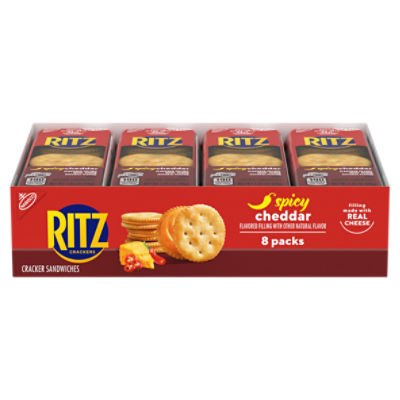 Ritz Spicy Cheddar Crackers Sandwiches, 1.35 oz, 8 count