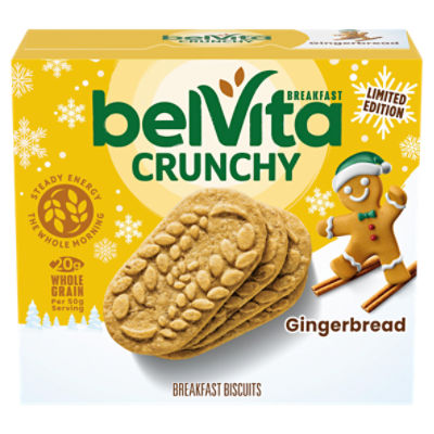 Belvita Gingerbread Crunchy Breakfast Bars Limited Edition, 5 count, 8.8 oz, 8.8 Ounce