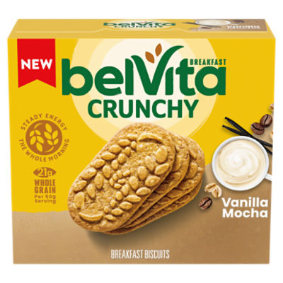 Belvita Crunchy Vanilla Mocha Breakfast Biscuits, 1.76 oz, 5 count, 8.8 Ounce