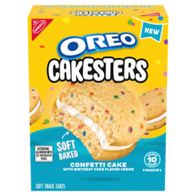 Nabisco Oreo Cakesters Confetti with Birthday Cake Flavor Creme Soft Snack Cakes, 2.02 oz, 5 count, 10.1 Ounce