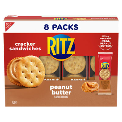 RITZ Peanut Butter Sandwich Crackers, 8 Snack Packs (6 Crackers Per Pack)