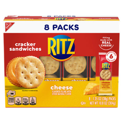 RITZ Cheese Sandwich Crackers, 8 Snack Packs (6 Crackers Per Pack)
