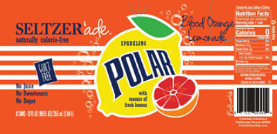 Polar Sparkling Blood Orange Lemonade Seltzer'ade, 12 fl oz, 8 count