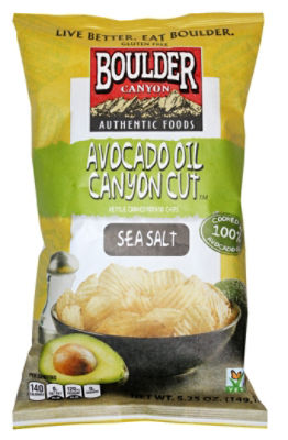 Boulder Canyon Natural Foods Avocado Oil Sea Salt Kettle Cooked Potato Chips, 5 oz, 5 Ounce