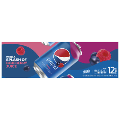 Pepsi With a Splash of Blueberry Juice - 12 cans, 144 fl oz