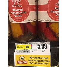 Divina Red & Yellow Peppers -Roasted, 17 Ounce