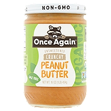 Once Again Organic Unsweetened Crunchy, Peanut Butter, 16 Ounce