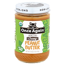 Once Again Unsweetened Creamy, Peanut Butter, 16 Ounce
