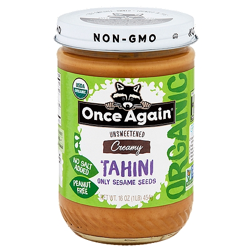 Once Again Organic Unsweetened Creamy Tahini, 16 oz