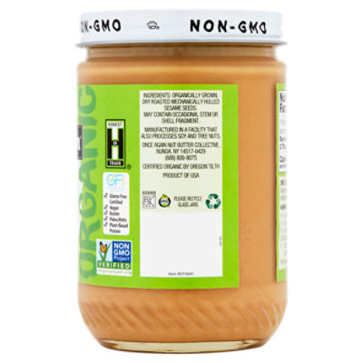 Organic Sesame Tahini - Salt Free, Unsweetened - 16 oz