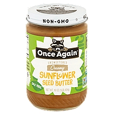Once Again Unsweetened Creamy, Sunflower Seed Butter, 16 Ounce