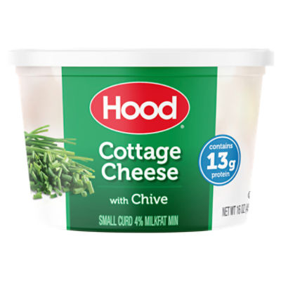 Hood Small Curd 4% Milkfat Min Cottage Cheese with Chive, 16 oz