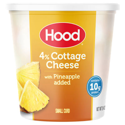 Hood Small Curd 4% Cottage Cheese with Pineapple Added, 24 oz