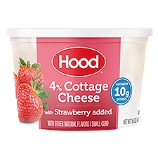 Hood Small Curd 4% Cottage Cheese with Strawberry Added, 16 oz
