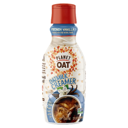 With Planet Oat French Vanilla Creamer, your coffee gets the awesomeness of oats! We harnessed the power of mighty oats and turned them into a rich, smooth, full-bodied creamer that tastes amazing and is always dairy-free, nut-free, soy free, and gluten free.