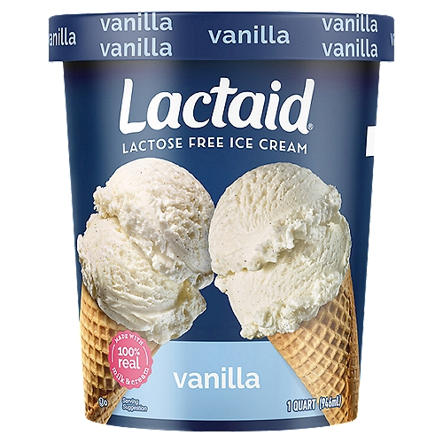 Lactaid Vanilla Lactose Free Ice Cream, 1 quart
You'll love ice cream that doesn't make us feel badly later. LACTAID® Vanilla Ice Cream is made with real cream and natural vanilla so it tastes just like you remember - and it's 100% lactose-free.