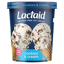 Lactaid Cookies & Cream, Ice Cream, 32 Fluid ounce