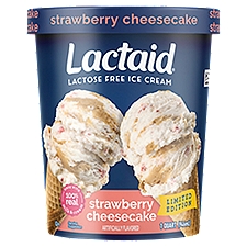 Lactaid Strawberry Cheesecake Lactose Free Ice Cream Limited Edition, 1 quart