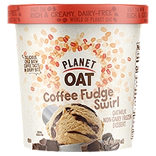 Planet Oat Coffee Fudge Swirl Non-Dairy Frozen Dessert, One Pint, 16 Fluid ounce