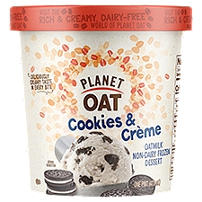 Planet Oat Cookies & Crème Oatmilk Non-Dairy Frozen Dessert, One Pint, 1 Pint