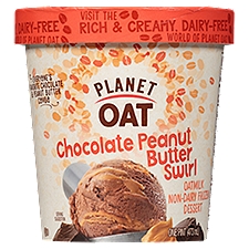 Planet Oat Chocolate Peanut Butter Swirl , Non-Dairy Frozen Dessert, 1 Pint