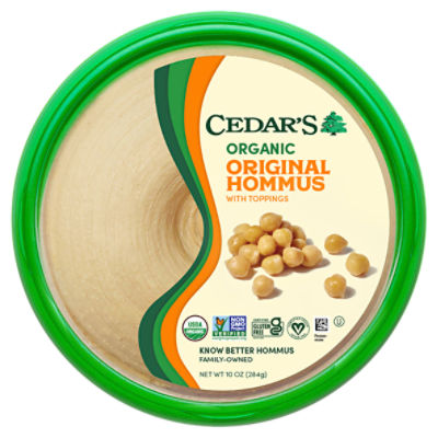 Cedar's Cedar's Organic Original Hommus with Toppings, 10 oz, 10 Ounce 