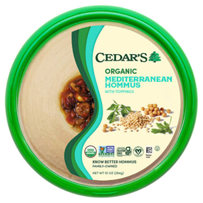 Cedar's Organic Mediterranean Hommus with Toppings, 10 oz