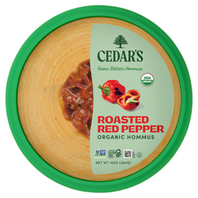 Cedar's Roasted Red Pepper Organic Hommus, 10 oz