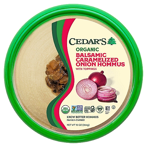 Cedar's Organic Balsamic Caramelized Onion Hommus with Toppings, 10 oz