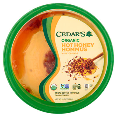 Cedar's Organic Hot Honey Hommus with Toppings, 10 oz