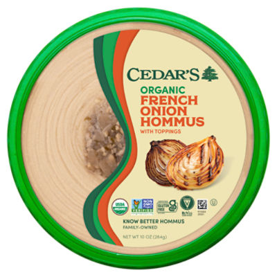 Cedar's Organic French Onion Hommus with Toppings, 10 oz