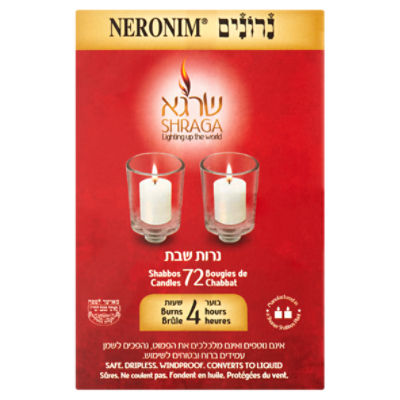 Shraga Neronim Shabbos Candles, 72 count, 23 ounce