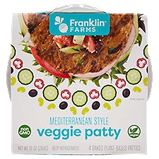 Franklin Farms Mediterranean Style Veggie, Patty, 10 Ounce
