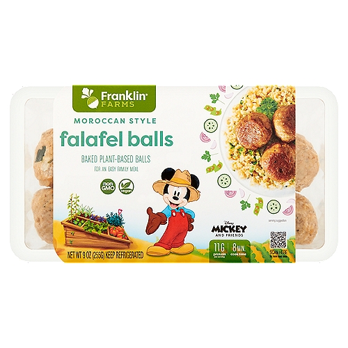 Baked Plant-Based BallsnnExcellent Source of Fiber*n*Contains 6g of total fat per servingnnAdd some variety to meatball night with our Falafel Balls, a mediterranean delicacy with chickpeas, zucchini, onions and a chili spice blend! Plant-Based Falafel Balls provide 11g of protein per serving. Because we bake them instead of frying, our balls have 50% less fat than regular fried falafel balls*. Here's to your good health and great taste.nn50% Less Fat than Fried Falafel Balls*n* Contains 6g total fat per 85g serving compared to the standard fried Falafel balls which has 12g or total fat per 85g serving