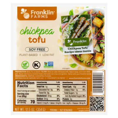 Franklin Farms Soy Free Chickpea Tofu, 12.5 oz, 12.5 Ounce