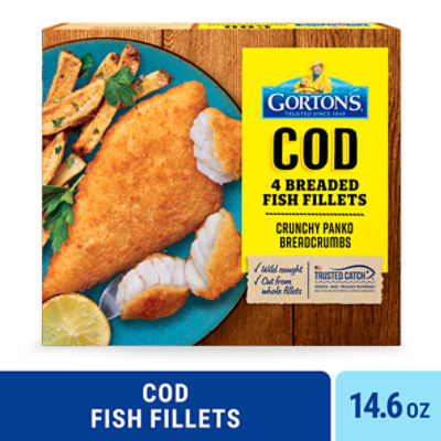 Gorton's Breaded Fish Fillets, Wild Caught Cod with Crunchy Panko Breadcrumbs