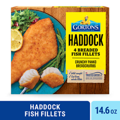Gorton's Breaded Fish Fillets Cut from Whole Fillets, Wild Caught Haddock with Panko Breadcrumbs