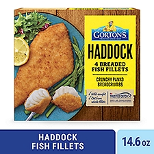 Gorton's Breaded Fish Fillets Cut from Whole Fillets, Wild Caught Haddock with Panko Breadcrumbs