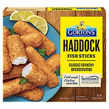 Gorton's Crunchy Breaded Fish Sticks Cut from 100% Whole Fillets, Wild Caught Haddock