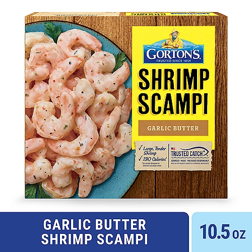 Gorton's Shrimp Scampi with Garlic Butter, 100% Whole, Large Tail-Off Shrimp